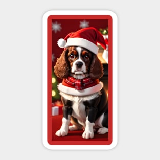 Cute Christmas Spaniel For Dog Lovers Sticker